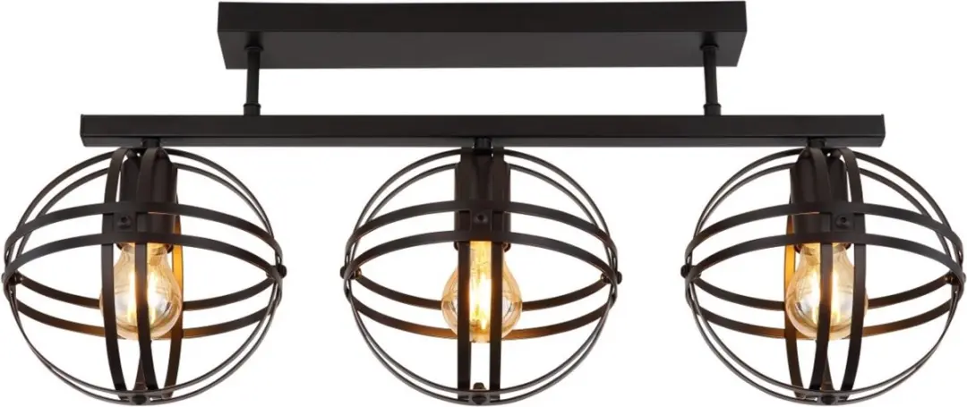 Globo Tamara Plafondlamp - 3x E27 - Ø20cm - Zwart