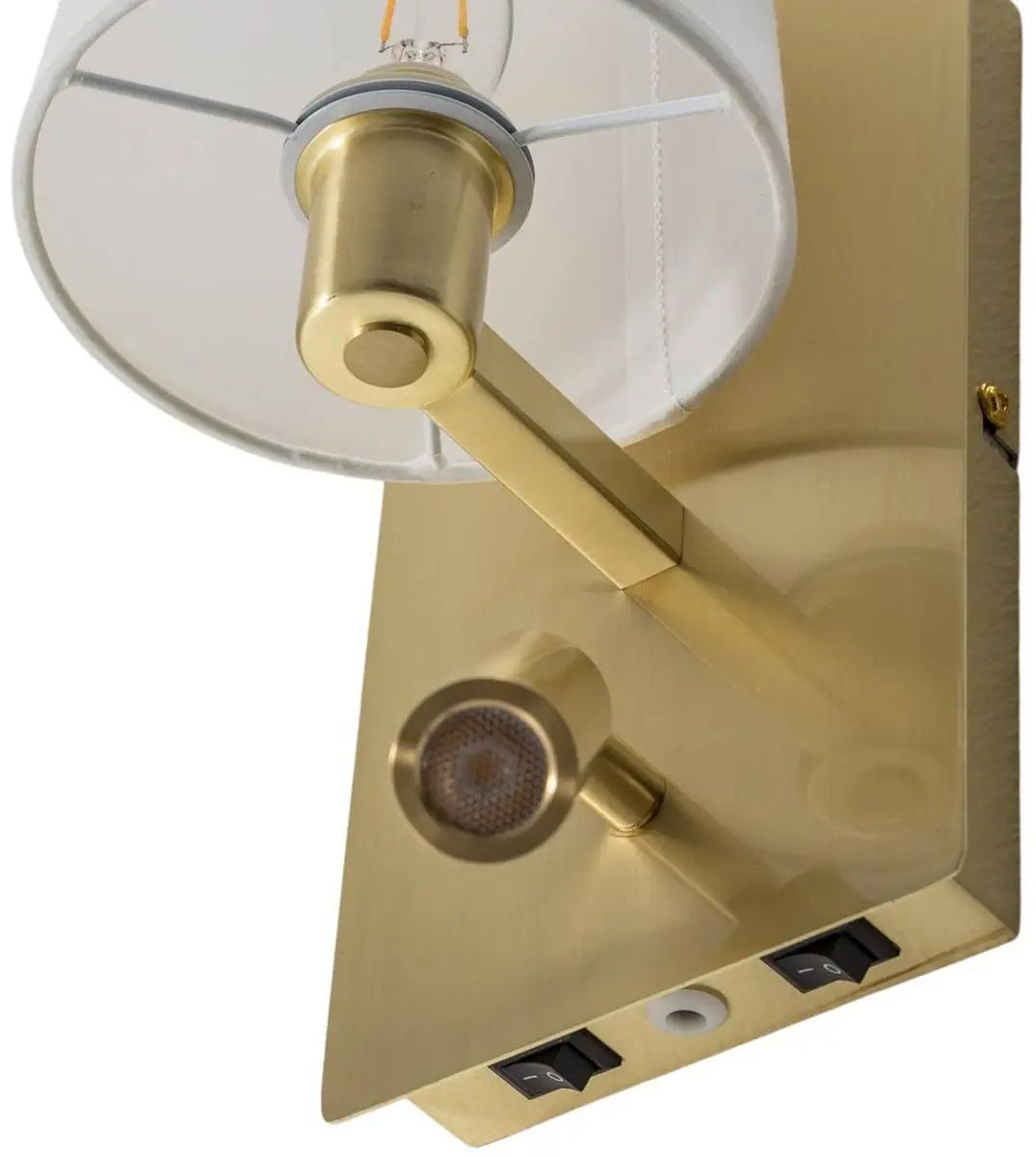 Lindby Wandlamp E14 10W - wit/messing