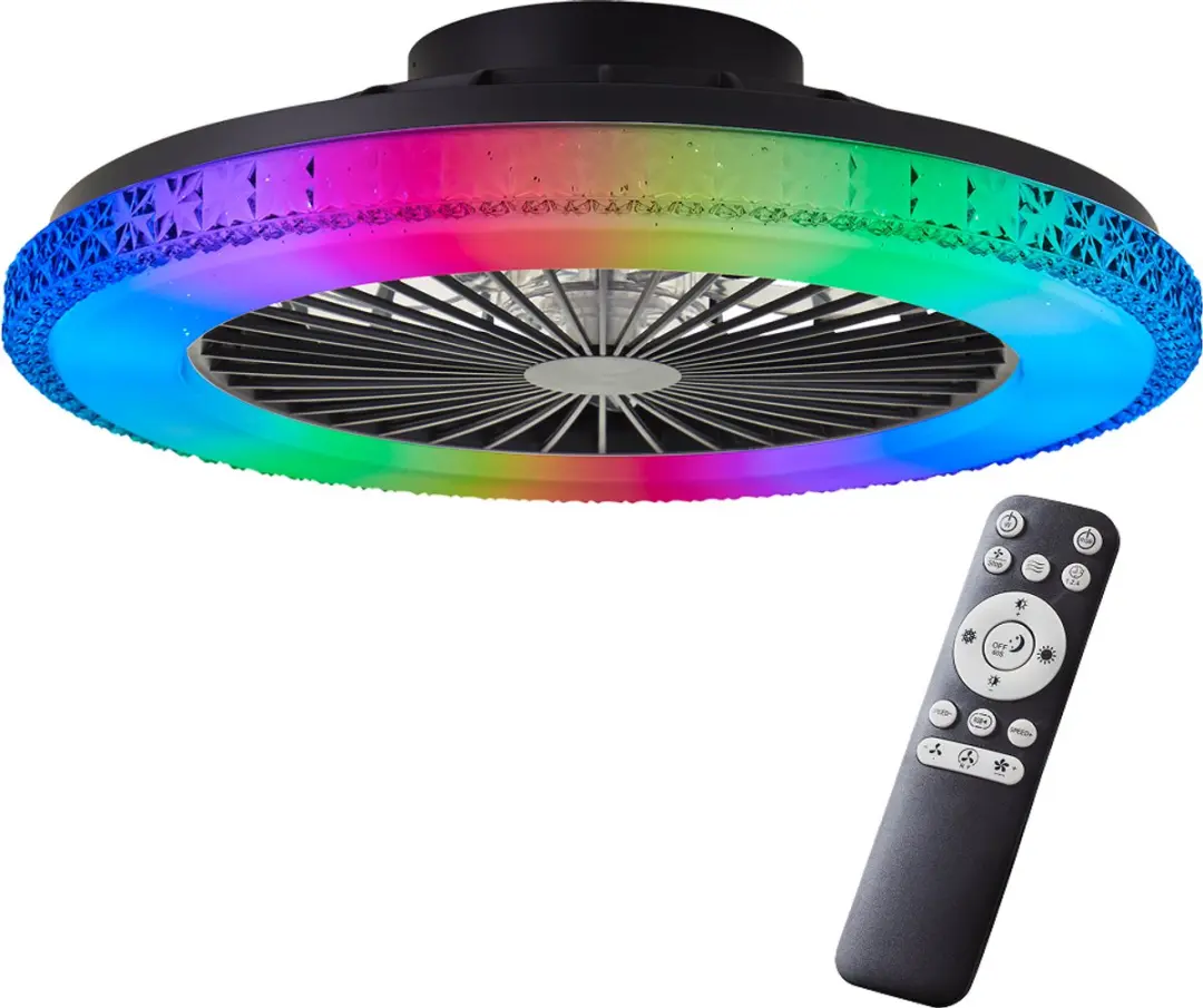 Brilliant Badria Plafondventilator 48,5cm - LED 40W - Zwart