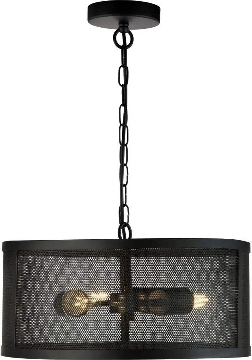 Searchlight Fishnet Hanglamp - Zwart Messing