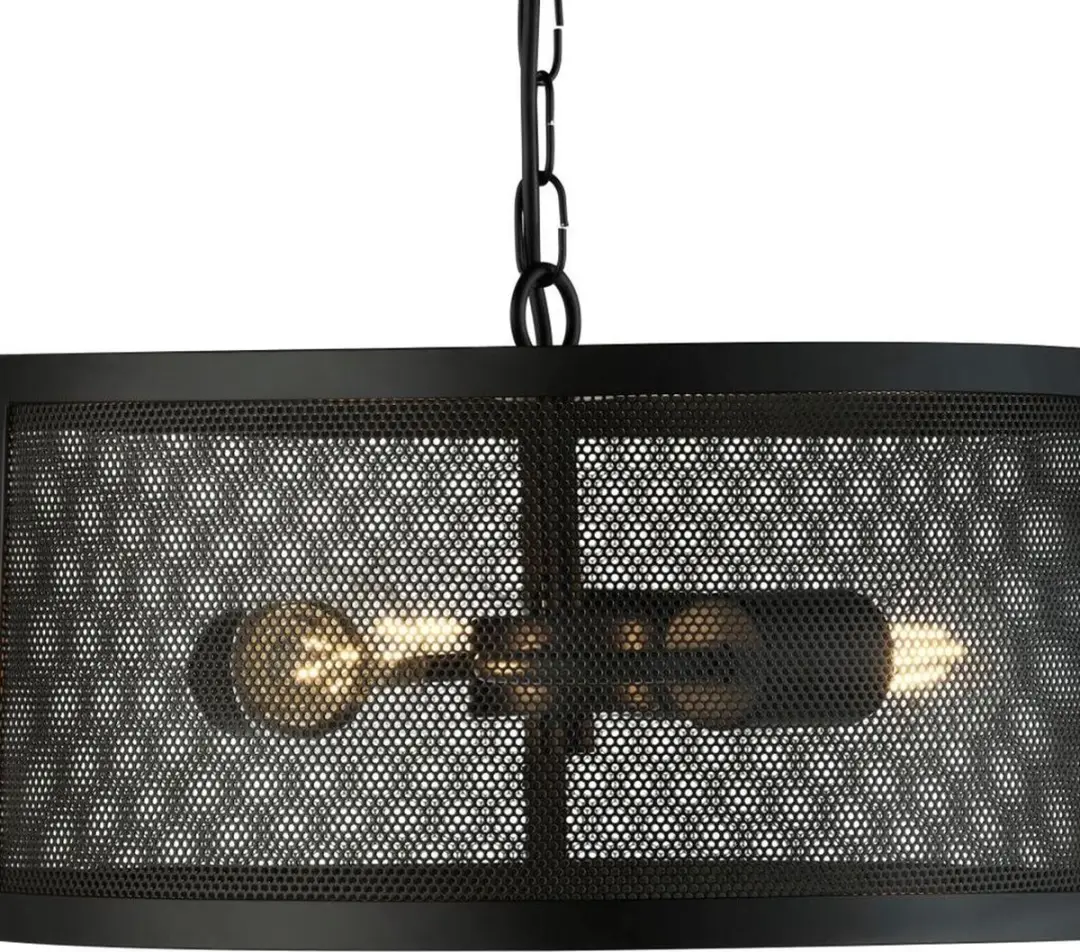 Searchlight Fishnet Hanglamp - Zwart Messing