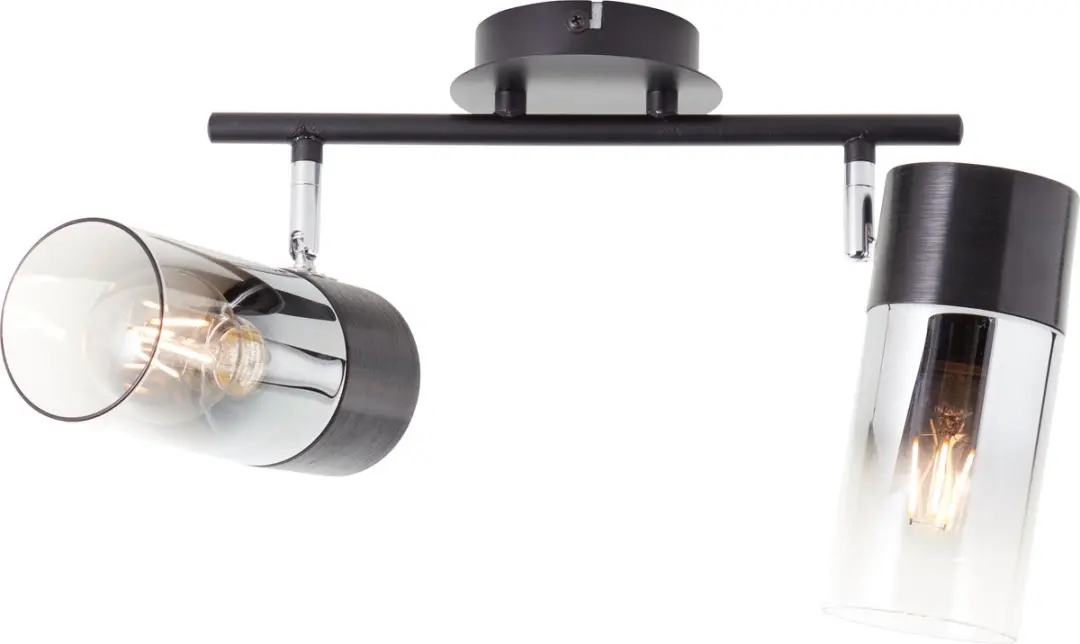 Brilliant Alia Spot Barlamp 2x A60 E27 - 40W - Zwart/Rookglas