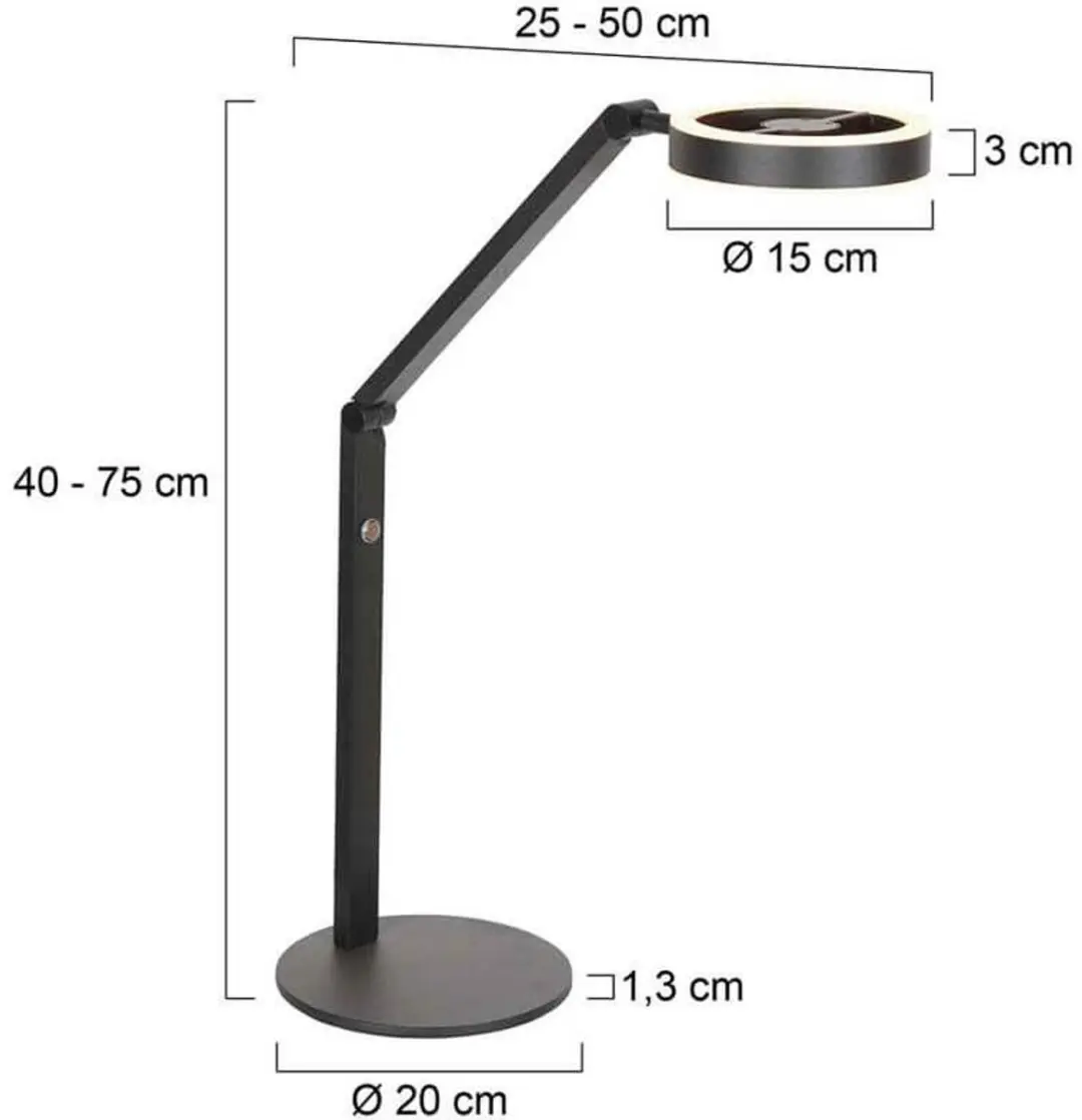 Steinhauer Ringlux 4139ZW Tafellamp - 2x5W 1000 Lumen - Zwart - afbeelding 6 van 6