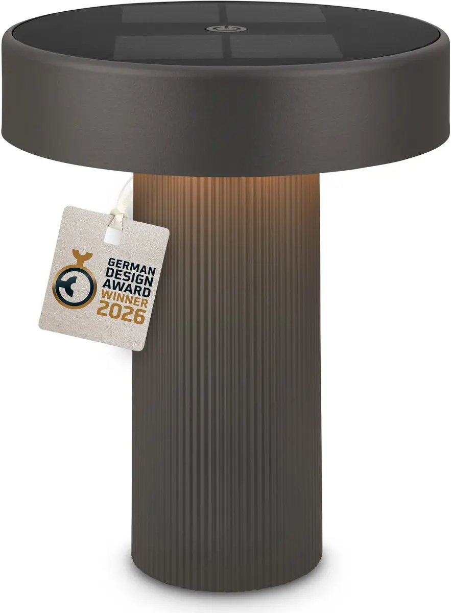 Briloner Poga Oplaadbare Tafellamp - Zonne-energie - 1W - Antraciet