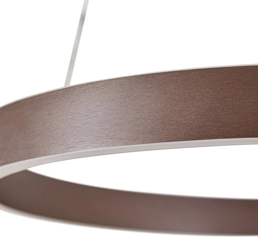 Lucande Hanglamp CCT 6800K - 1 Licht - 60cm - Koffiebruin/Wit