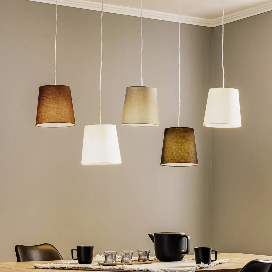 Lucande Hanglamp 5-Lichts - IJzer/Karamel/Zwart/Grijs/Wit/Bruin