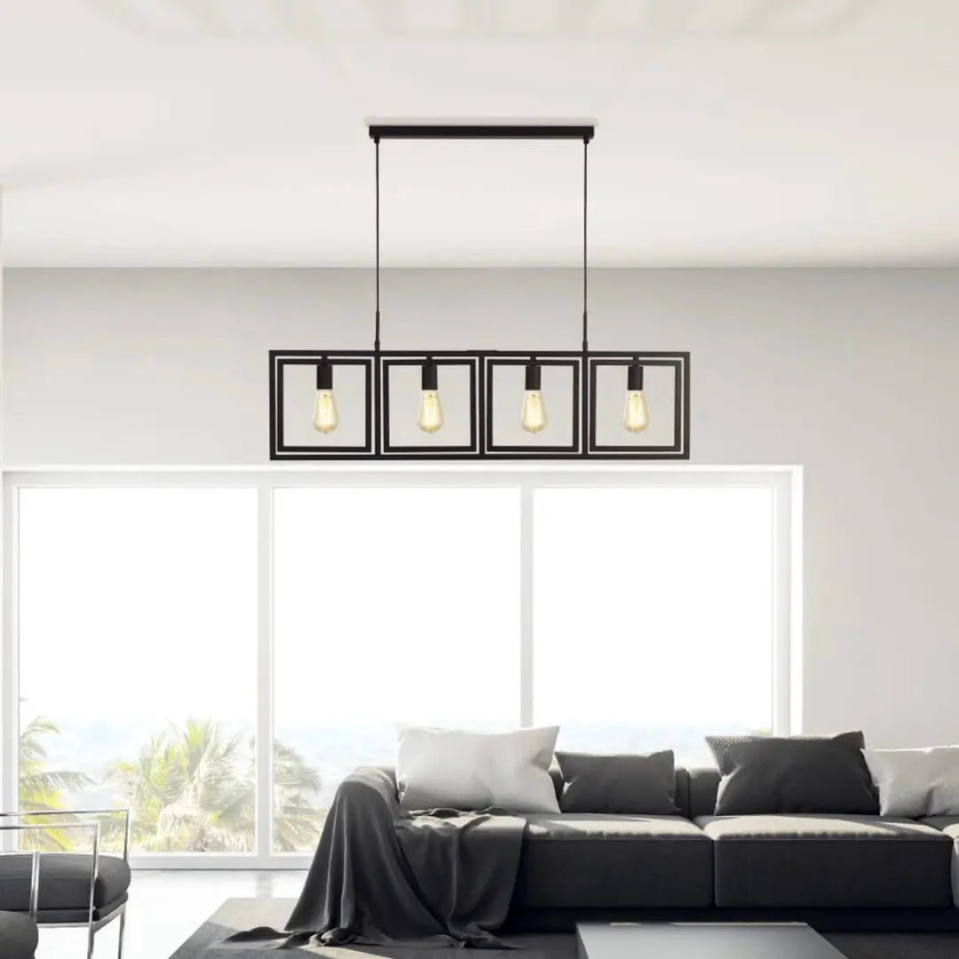Searchlight Plaza Hanglamp - 1 Lichtpunt - Zwart