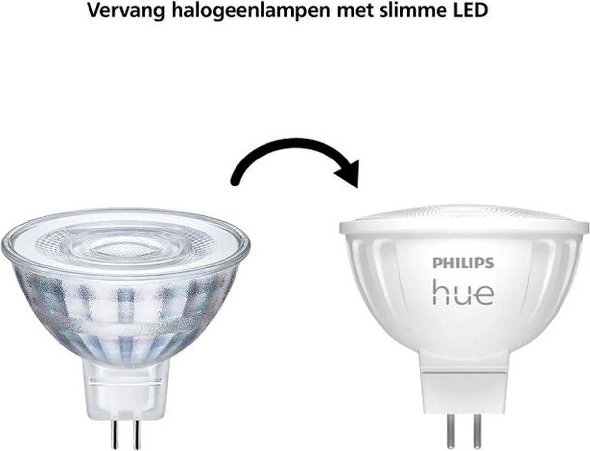 Philips Hue Starterspakket GU5.3 MR16 - 4x Wit & Kleur RGBW 6.3W - Incl. Bridge