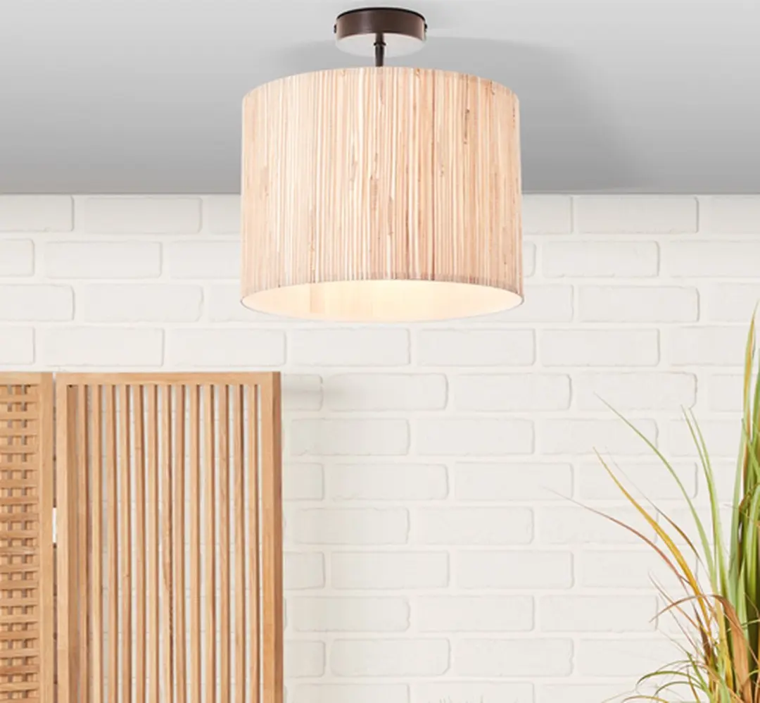 Brilliant Wimea Plafondlamp 30cm - Beige/Zwart