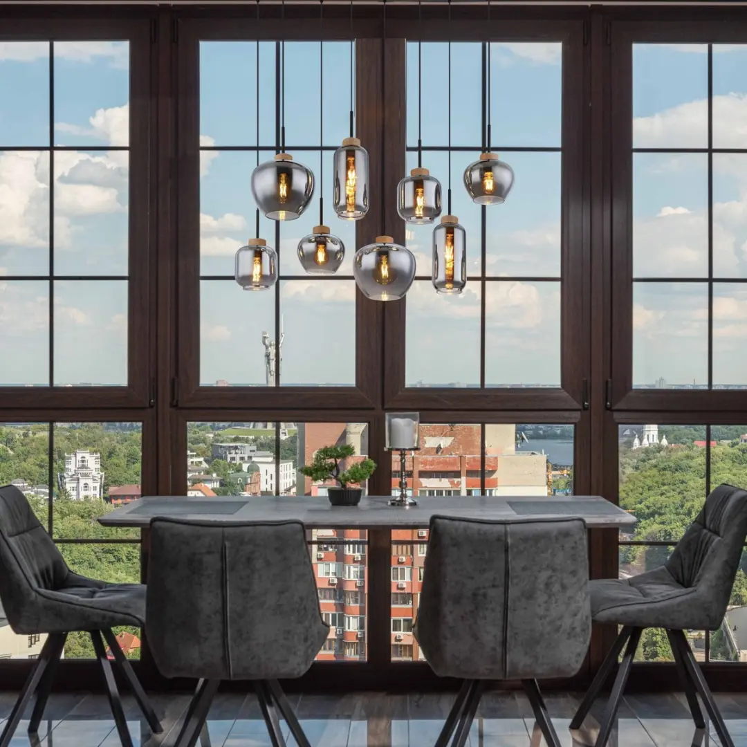 Globo Hanglamp 8-arm Zwart