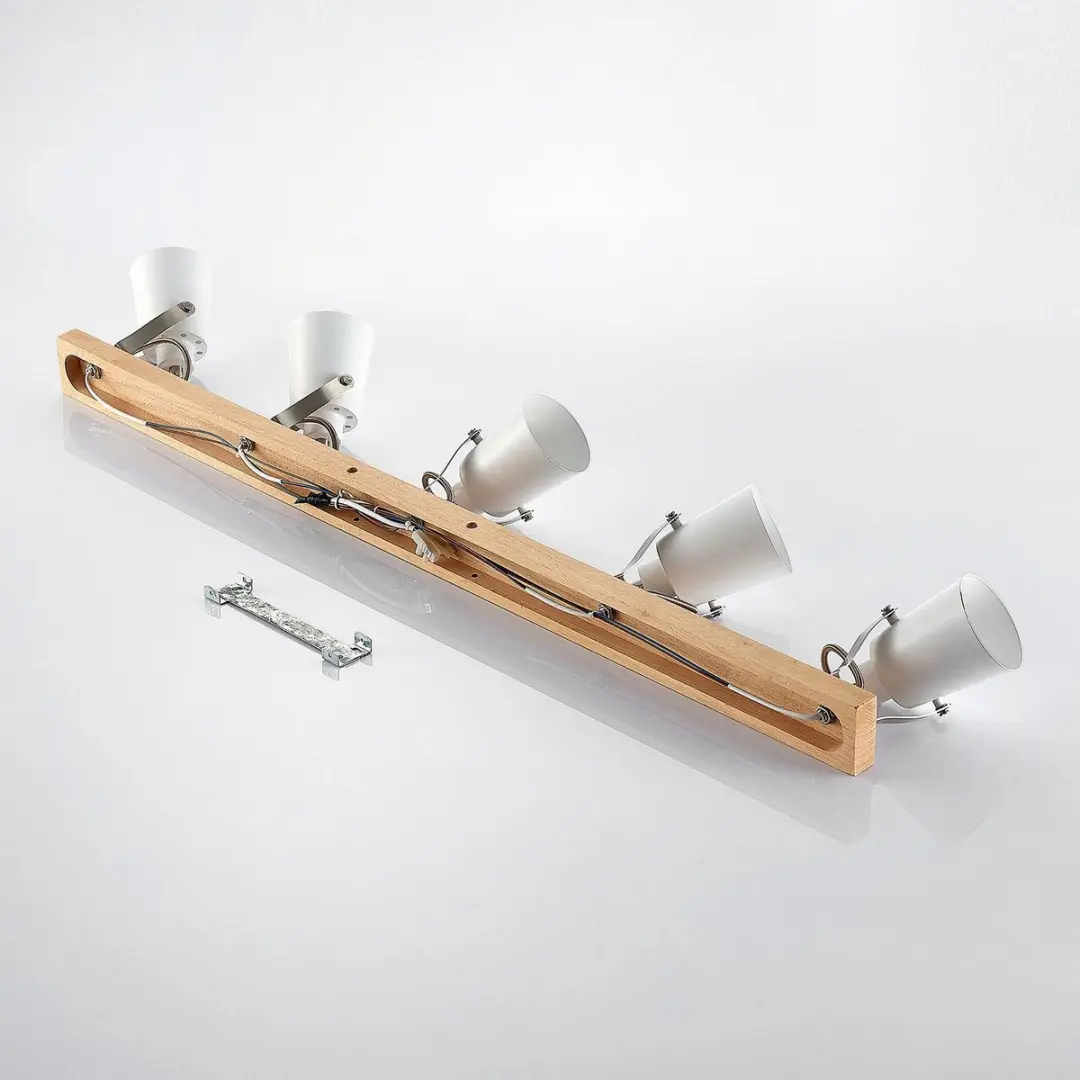 Lindby Plafondlamp 5-Lichts Metaal Hout
