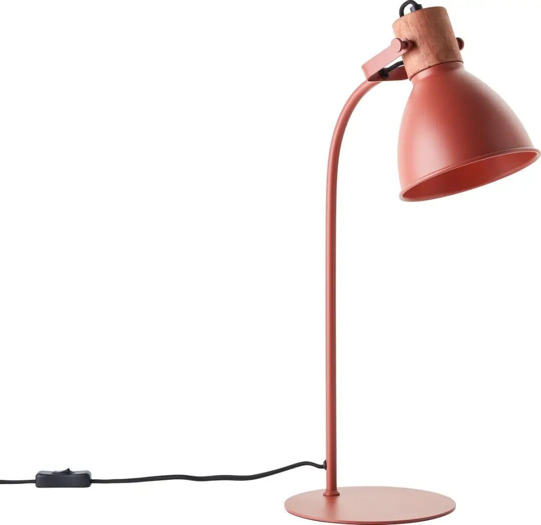 Brilliant Erena Tafellamp 52cm - Rood Metaal/Hout - 1x E27 40W