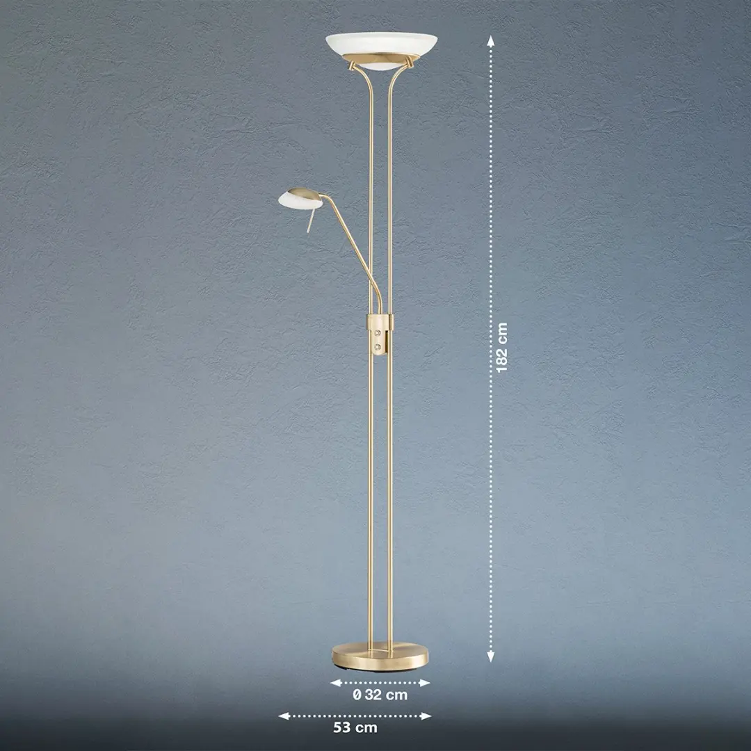 Fischer & Honsel Pool TW Klassieke Vloerlamp - LED 33W - Dimbaar - Goud/Messing