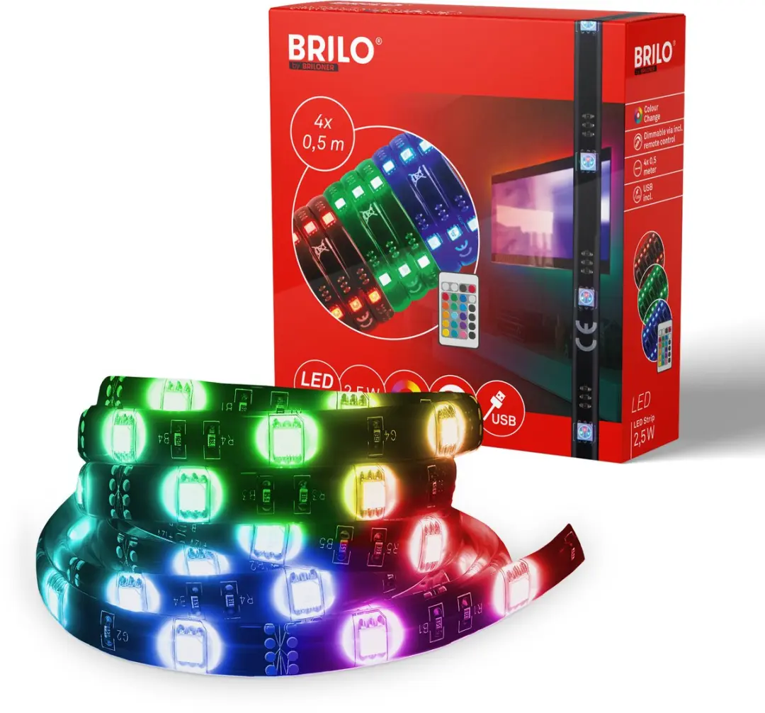 Briloner LED TV Verlichting RGB Strip 2m - USB - Afstandsbediening