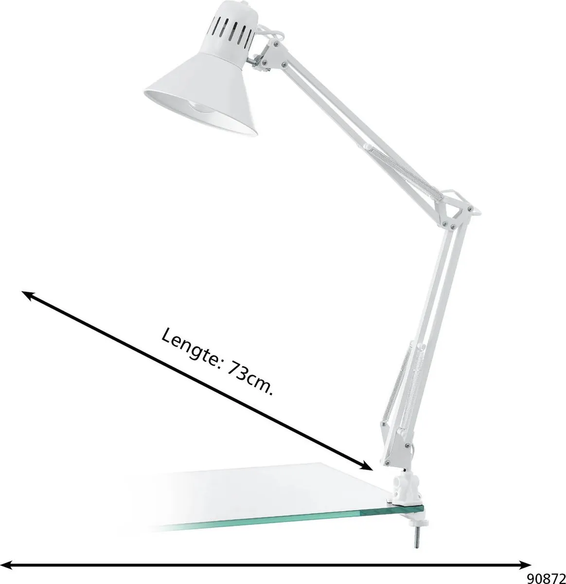 Eglo Firmo Tafellamp E27 - 73 cm - Wit Glanzend - afbeelding 6 van 6