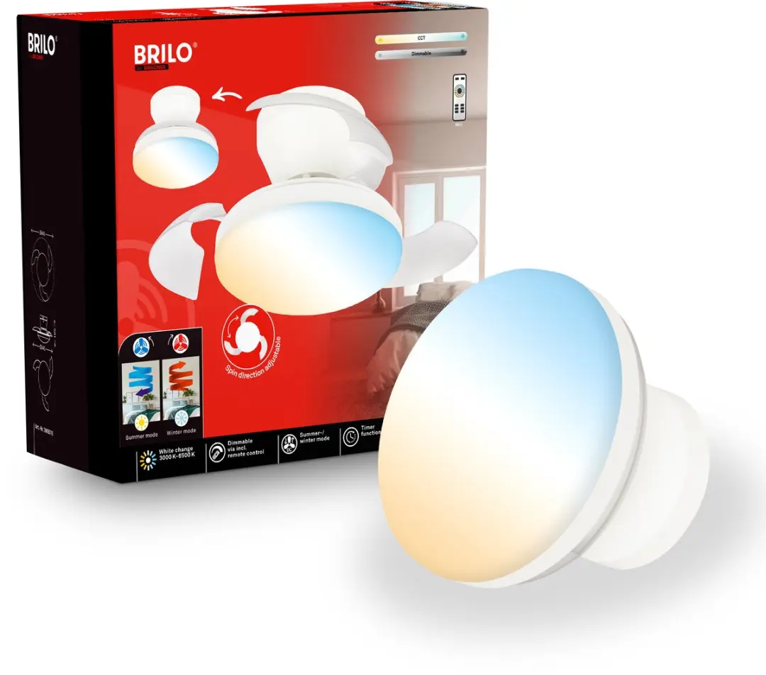 Briloner Raven Plafondventilator met LED 44cm