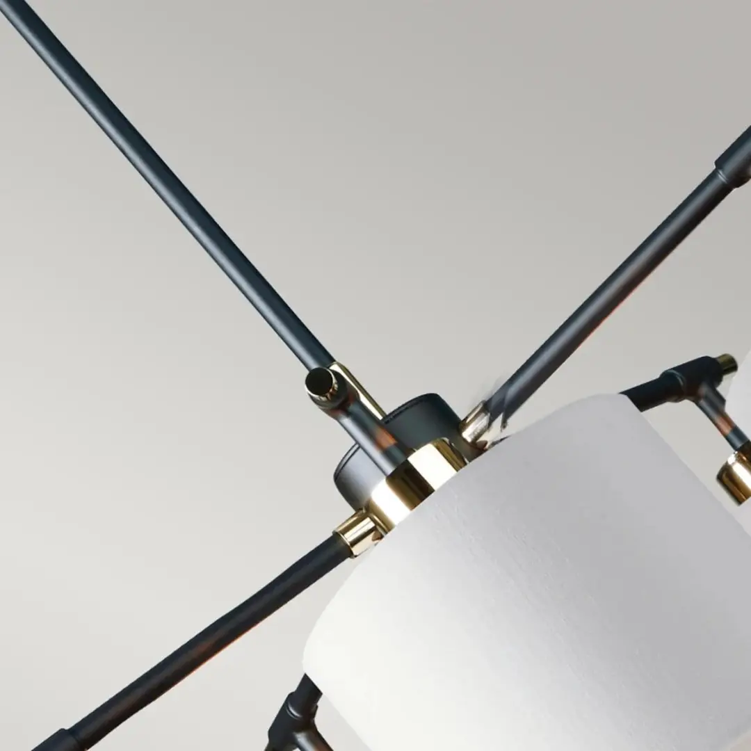 Elstead LED Kroonluchter 5x E27 40W - Dimbaar - Black/Polished Nickel