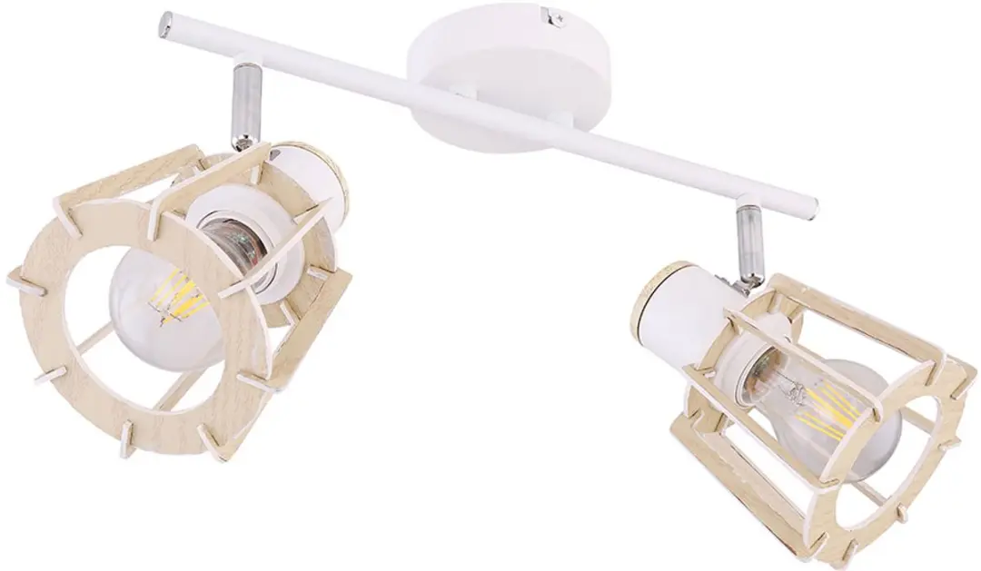 Globo Plafondlamp Hout Look 2x E27