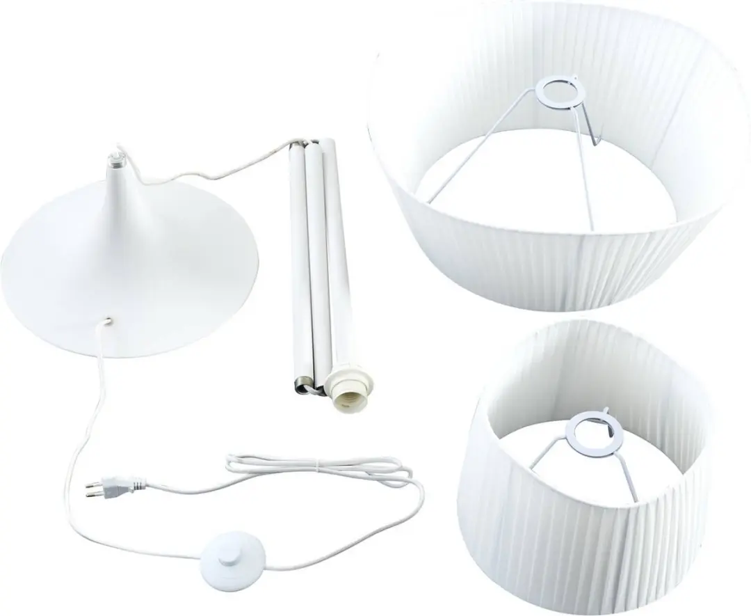 Lindby Vloerlamp IJzer Textiel 159.5cm - 1 Lichtpunt - Wit