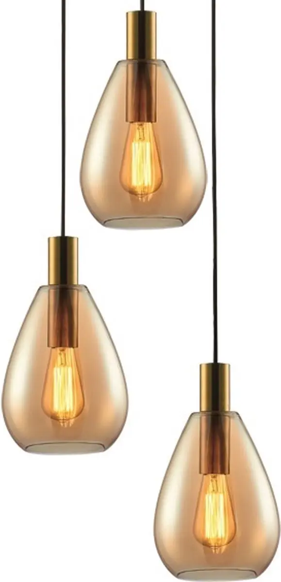 Freelight Dorato Hanglamp 3-lichts Ø40cm - Zwart/Goud
