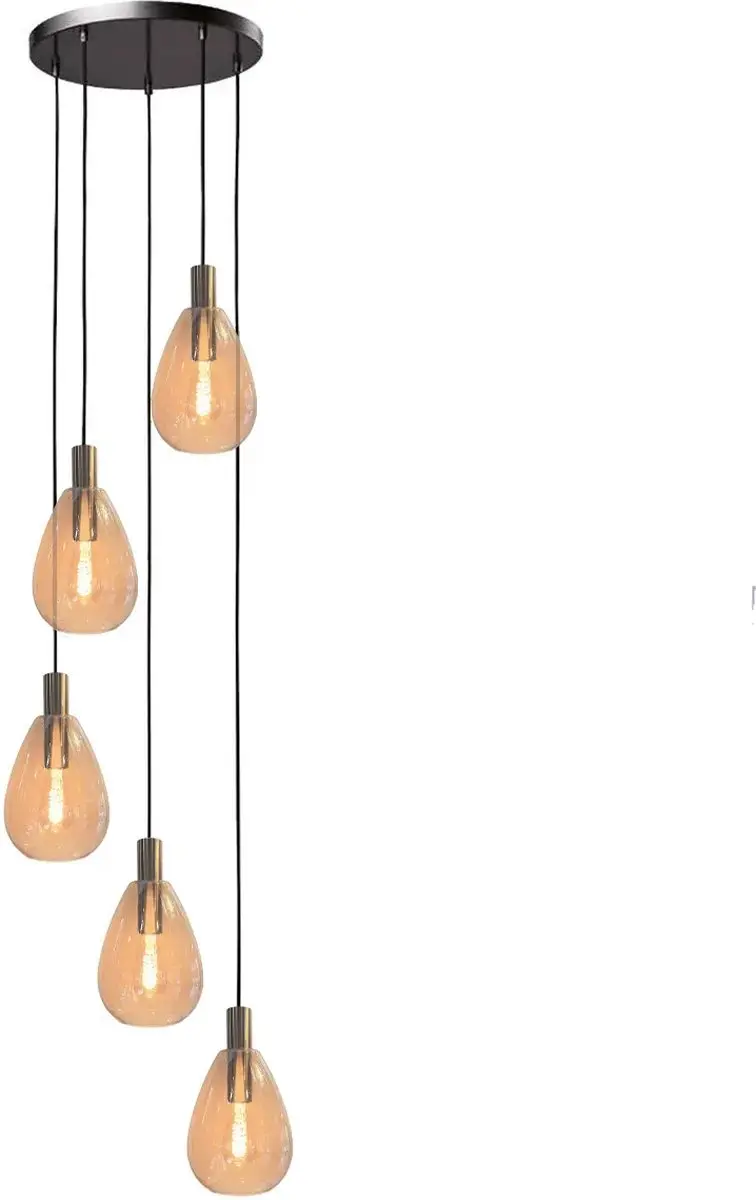 Freelight Dorato Hanglamp 3-lichts Ø40cm - Zwart/Goud
