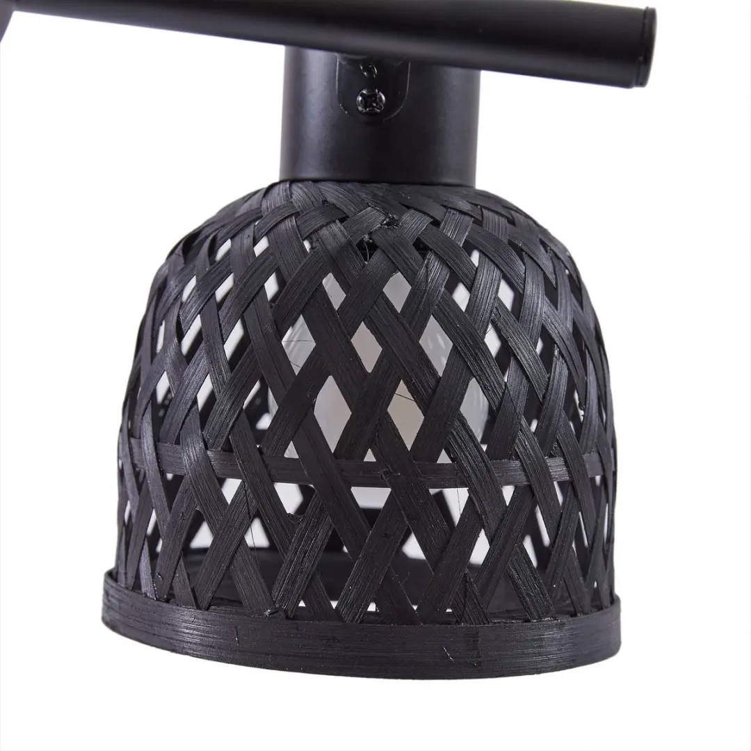 Lindby Plafondlamp Bamboe 2 Lichtpunten - Zwart