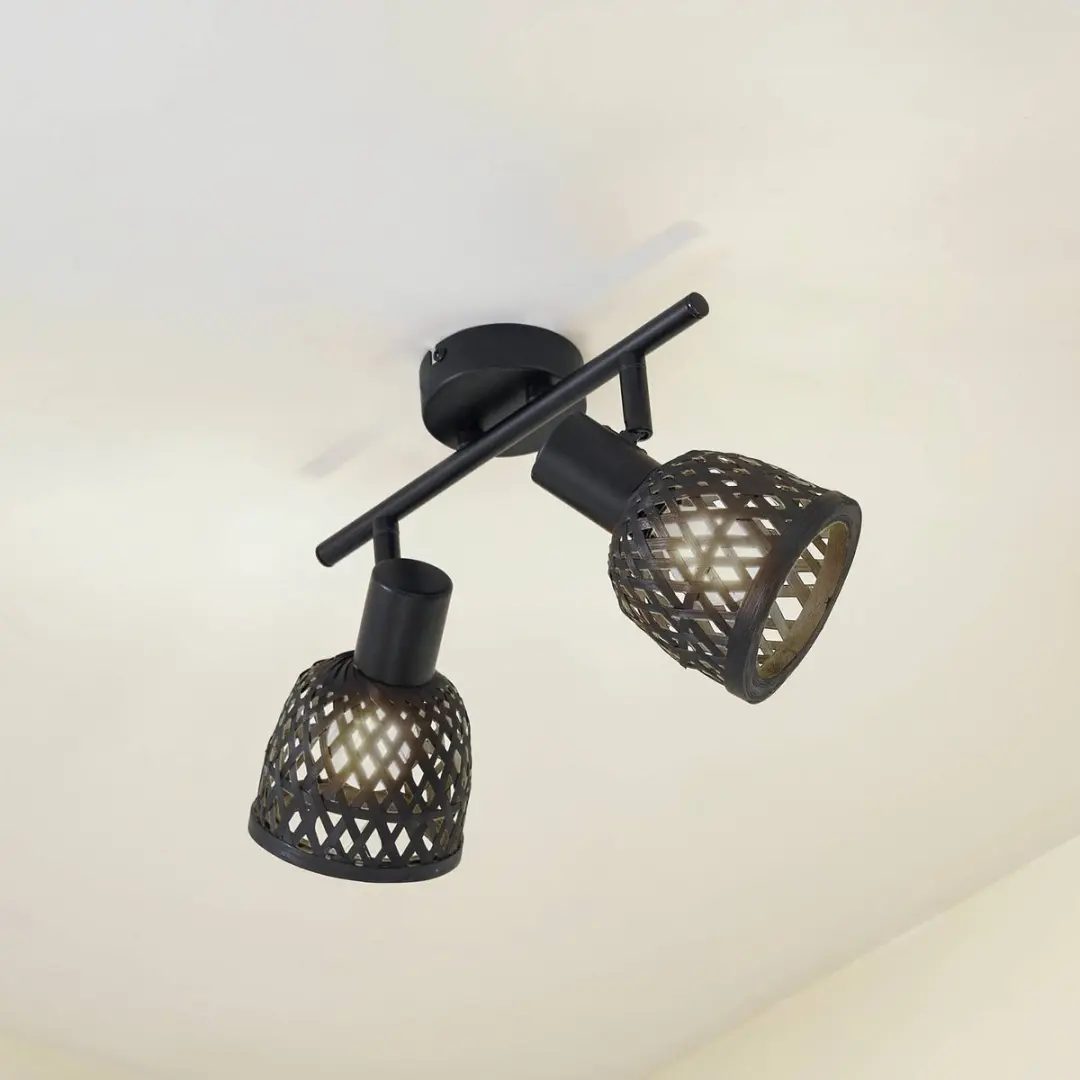 Lindby Plafondlamp Bamboe 2 Lichtpunten