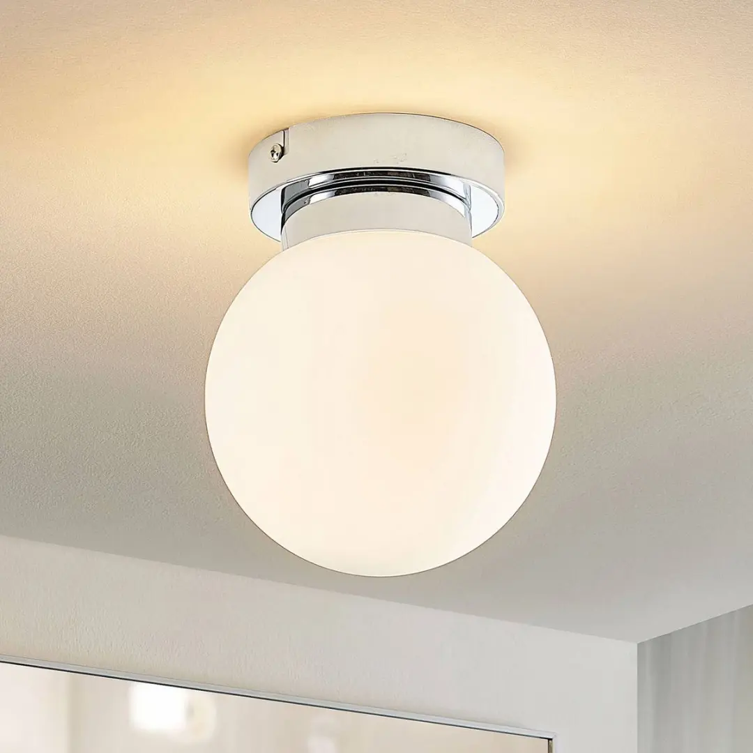 Lindby Plafondlamp Badkamer 1 Licht E14 - Chroom