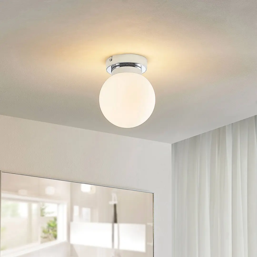 Lindby Plafondlamp Badkamer 1 Licht E14 - Chroom
