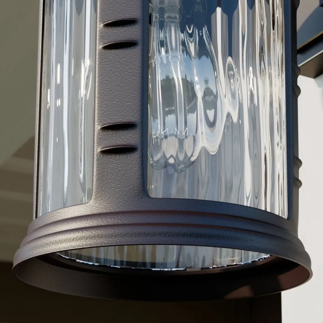 Lindby Wandlamp Buiten 1 Licht E27 - Bruin/Goud/Heldere Glas