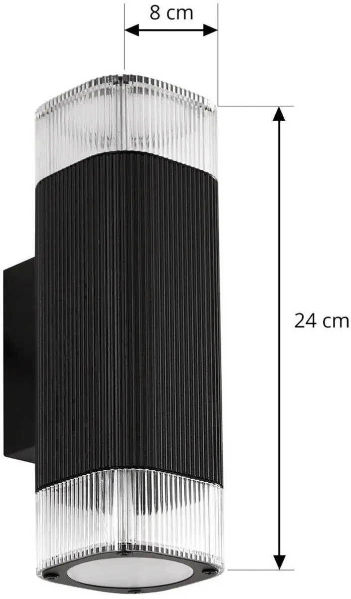 Lindby Wandlamp Buiten 2 Licht Metaal Acryl