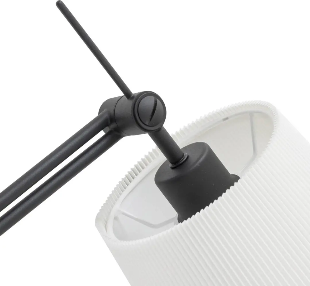 Lucande Wandlamp Metaal 1 Licht E27 - 66cm - Mat Zwart/Crème