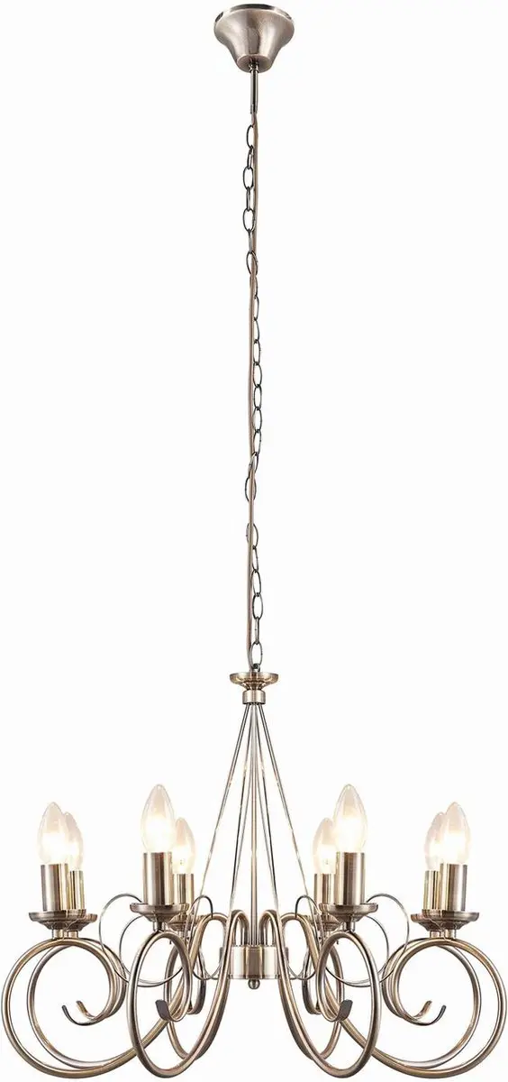 Lindby Kroonluchter 8xE14 53cm Antiek Messing