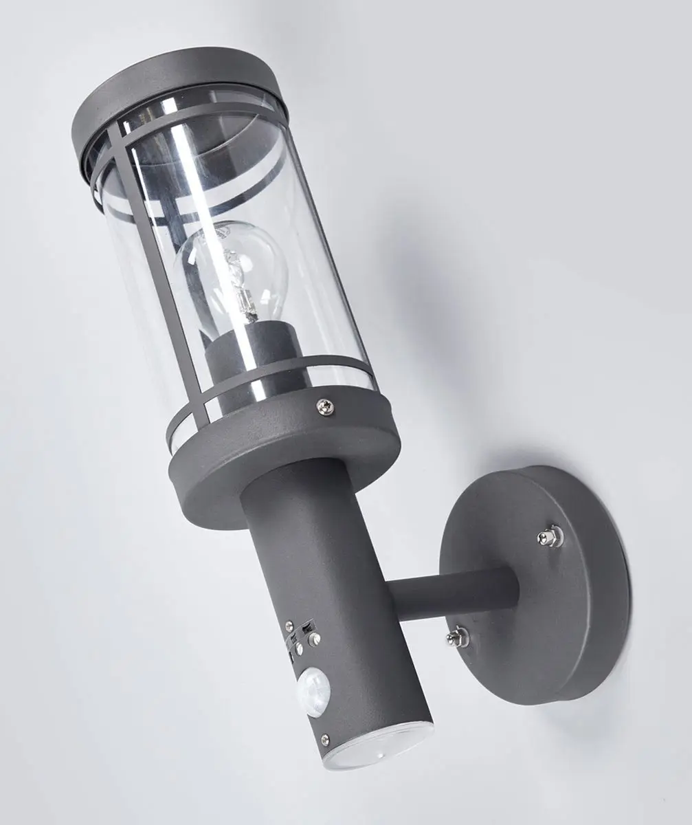 Lindby Wandlamp Buiten 1 Licht E27 - 33.4cm - Donkergrijs