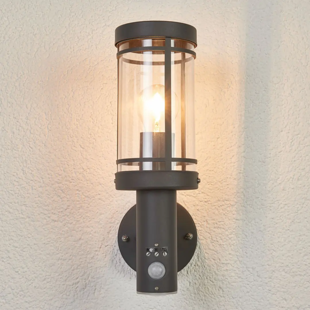 Lindby Wandlamp Buiten 1 Licht E27 - 33.4cm - Donkergrijs