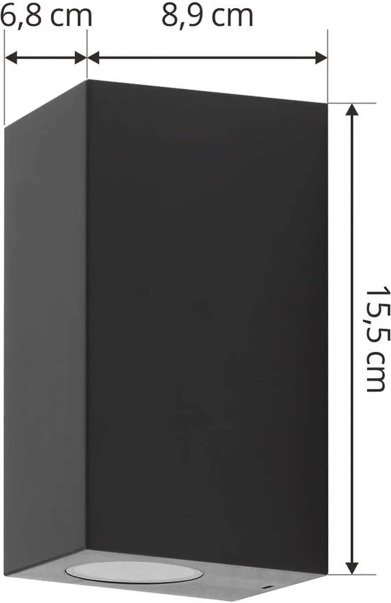 PRIOS Wandlamp Buiten 2-Lichts GU10 - Zwart - afbeelding 6 van 6