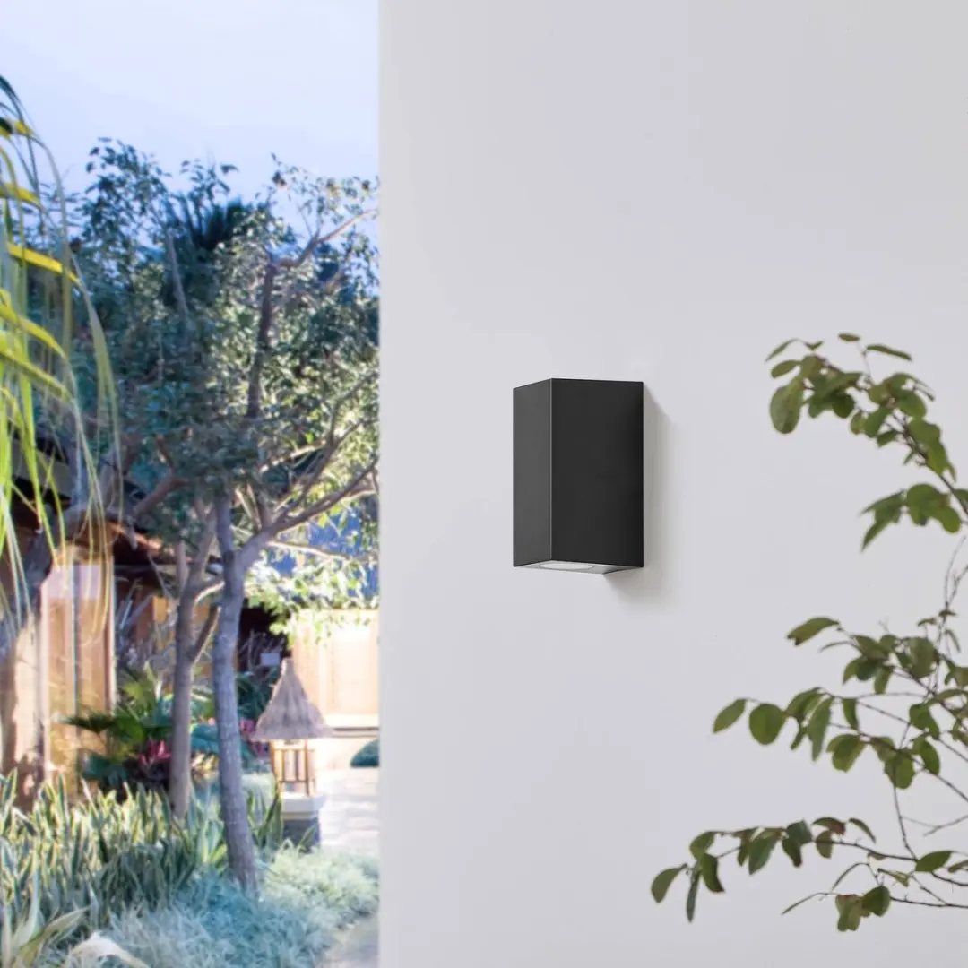PRIOS Wandlamp Buiten 2-Lichts GU10 - Zwart