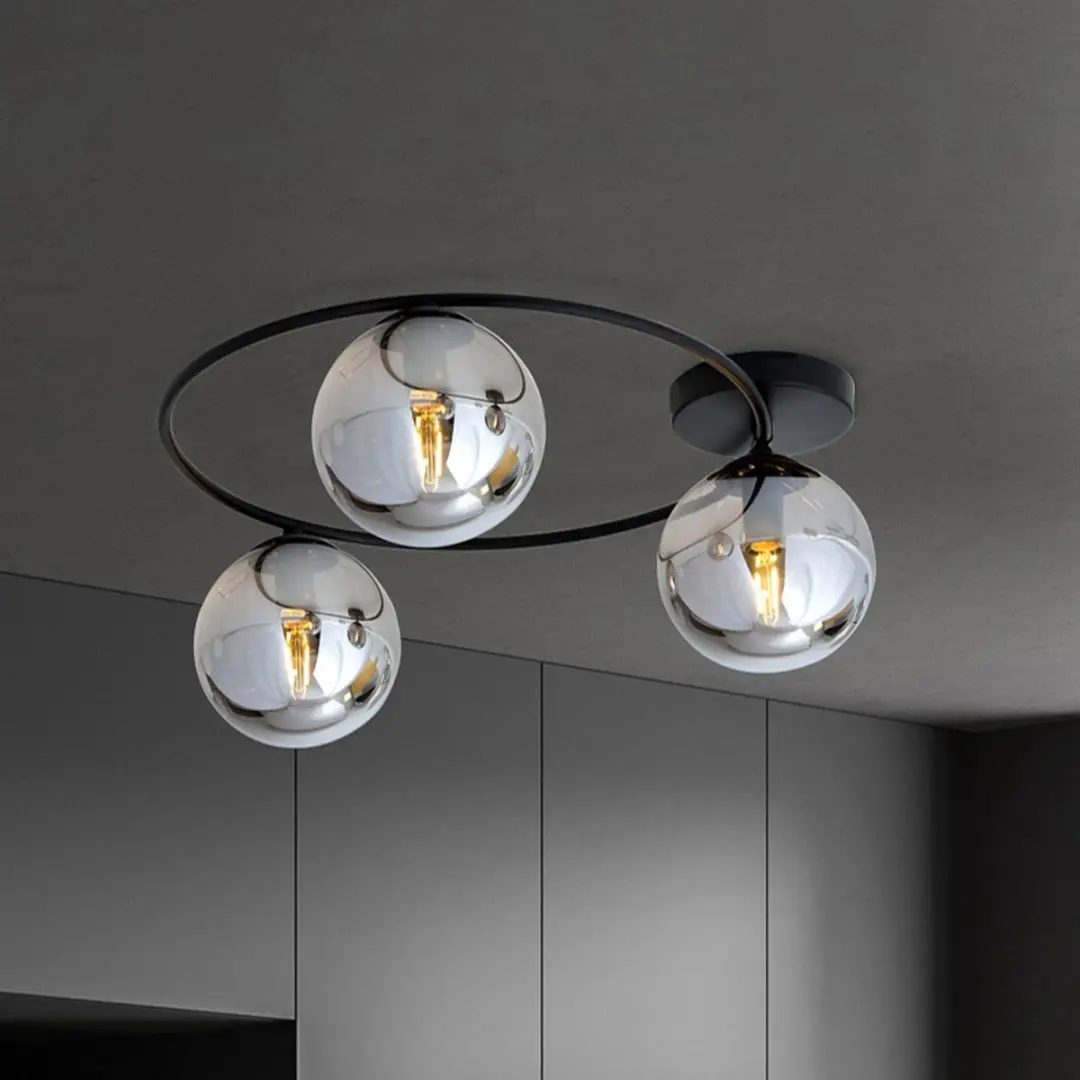 Euluna Plafondlamp 3-Lichts - Ø47cm - Zwart/Grafiet
