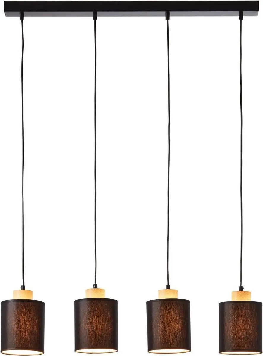 Brilliant Vonnie Hanglamp 4-vlammen - 4x A60 E27 - Zwart - afbeelding 6 van 6