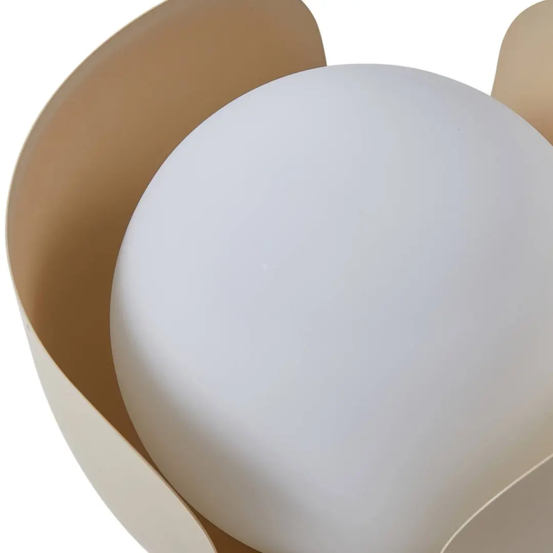 Lindby Tafellamp 1 Licht Glas - 20cm - Beige/Wit