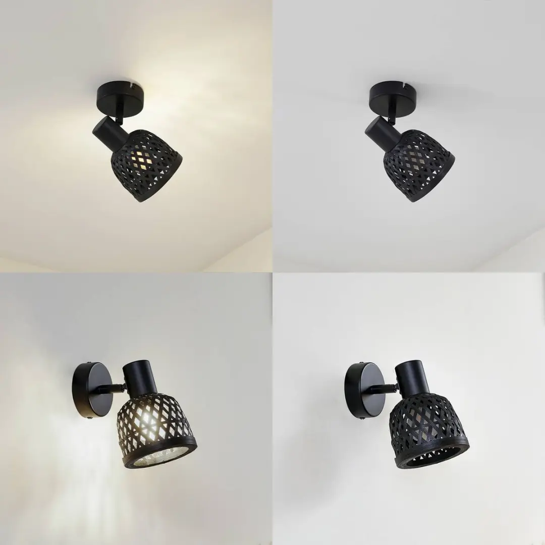 Lindby Wandlamp Bamboe Metaal 10W E14