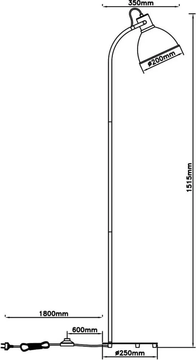 Brilliant Erena Vloerlamp 150cm - Taupe - 1x E27