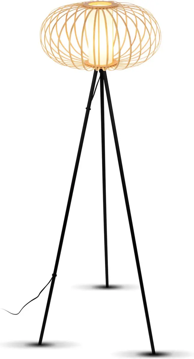 Briloner Rotti Vloerlamp - 153 cm - Houtkleurig