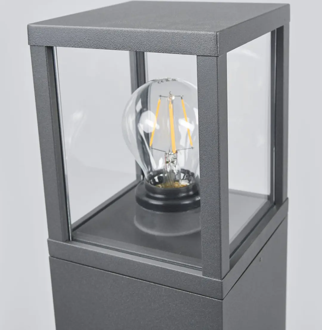 Lucande Tuinpadverlichting 15W E27 - 90cm - Antraciet/Glas