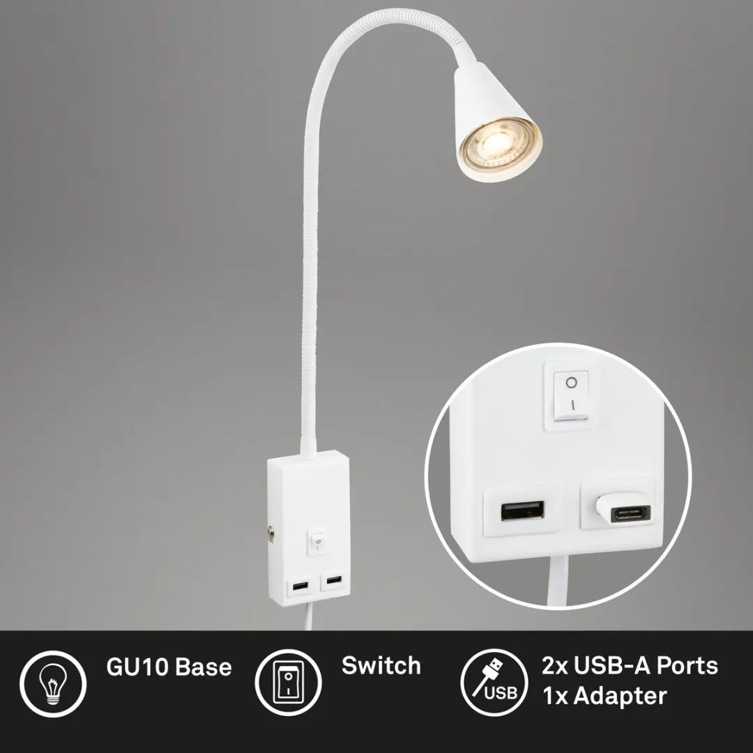Briloner Justra Leeslamp 2175016 - Wit