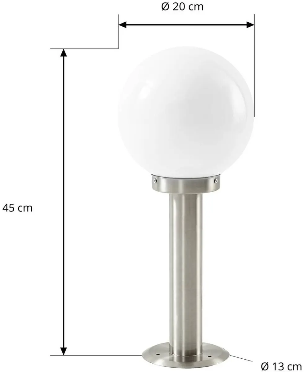 Lindby Buitenlamp Roestvrij Staal 1 Lichtpunt - 15W - Ø20cm