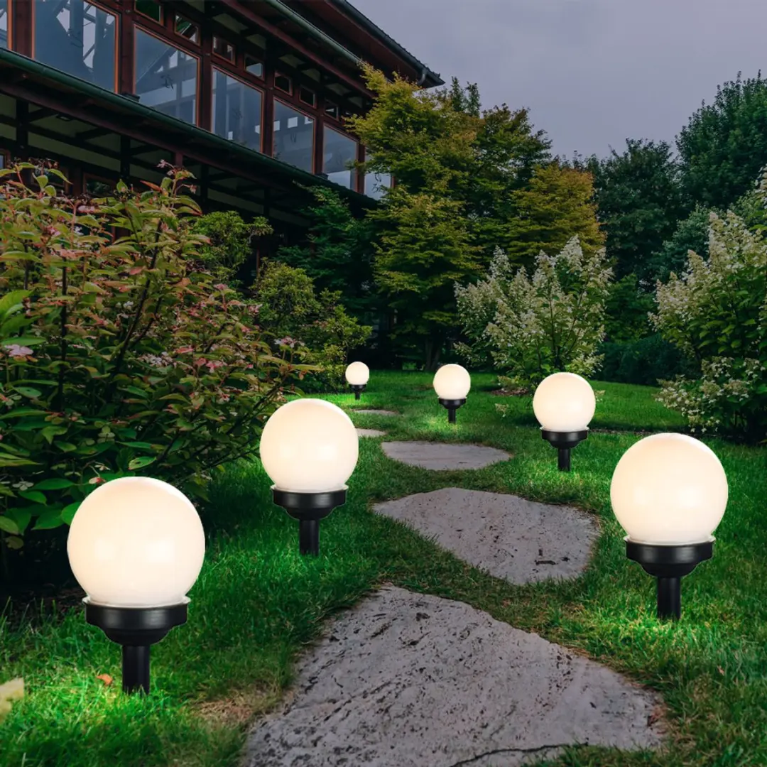 Globo Solar Lamp Set - 4 Stuks - Ø10cm - Wit
