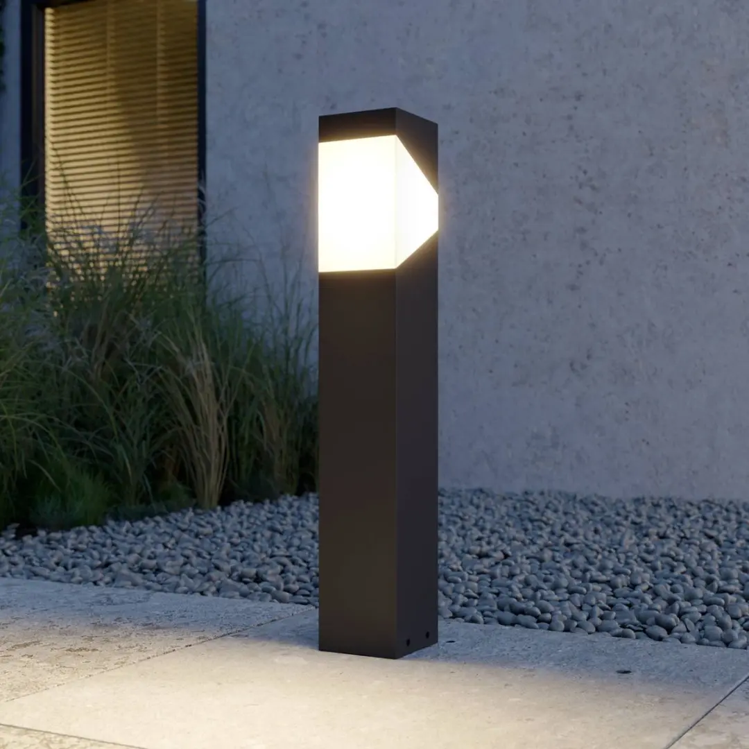Lucande Sokkellamp E27 Grafietgrijs/Opaalwit - 40W