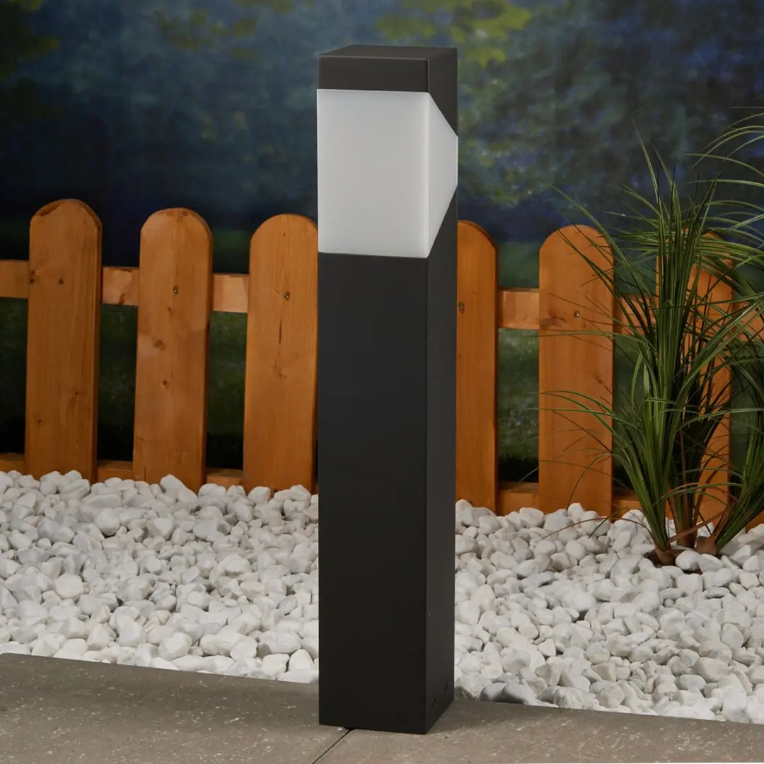 Lucande Sokkellamp E27 Grafietgrijs/Opaalwit - 40W