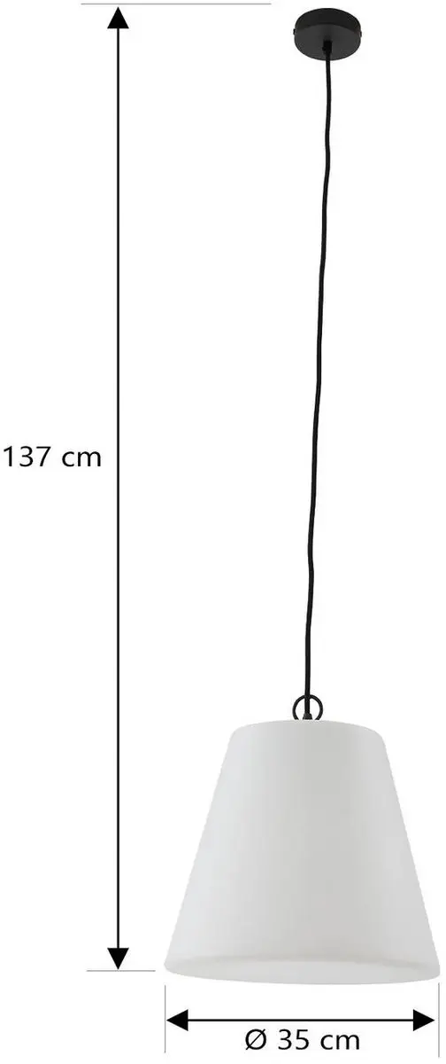 Lindby Hanglamp Buiten 1 Licht E27 - Wit/Zwart